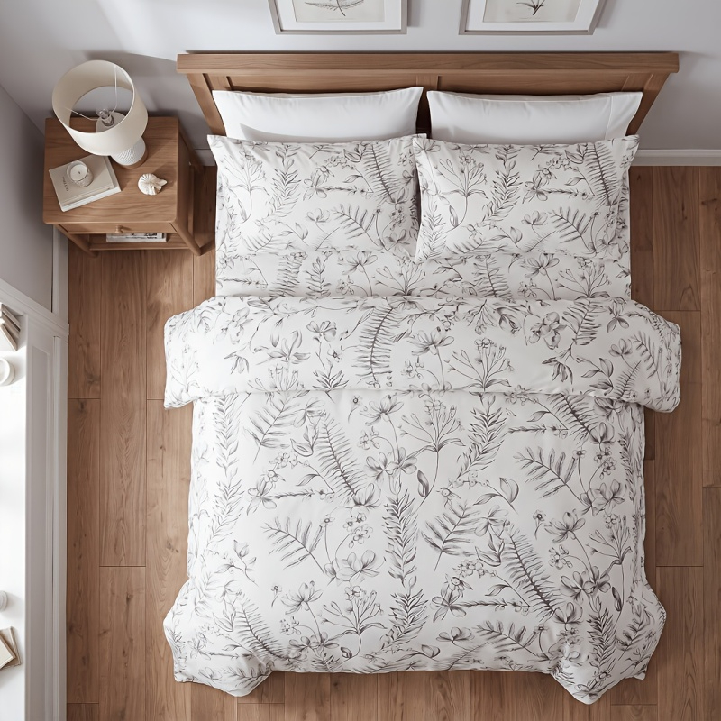 Home Lines Textiles - Set Selimut Vintage Motif Garis Abu-abu