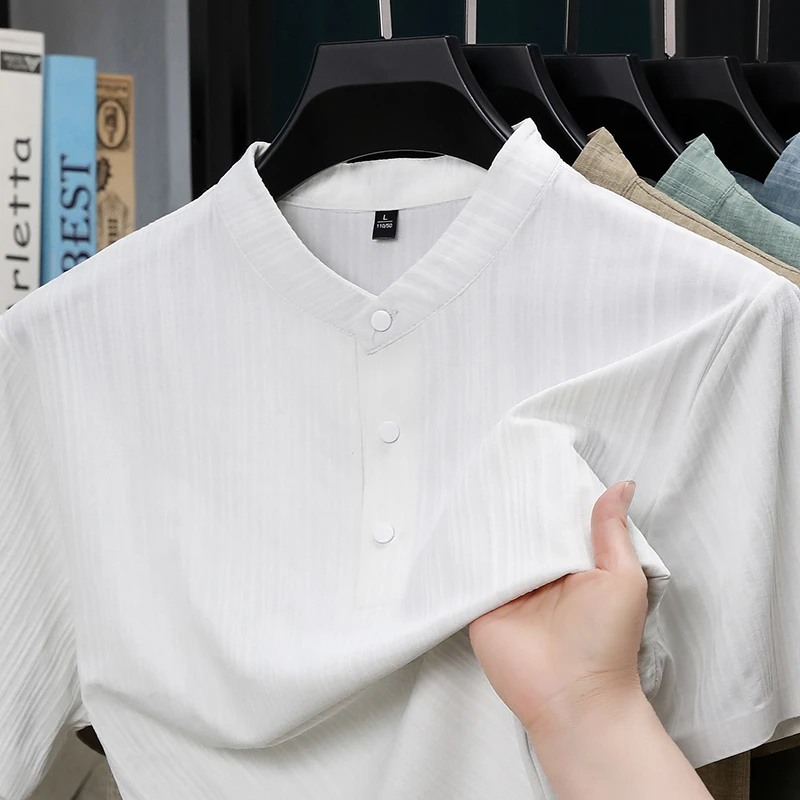 Kemeja Pria Kerah Tegak Seteng - Home And Textiles ulasan dan harga