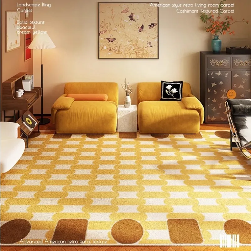 Karpet Retro Motif Kotak-kotak - Home Lines Textiles ulasan dan harga