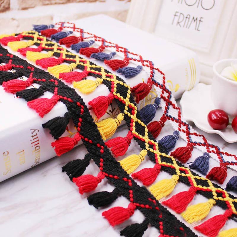 1yard/lot kain trim pinggiran  - Home Ec Textiles ulasan dan harga