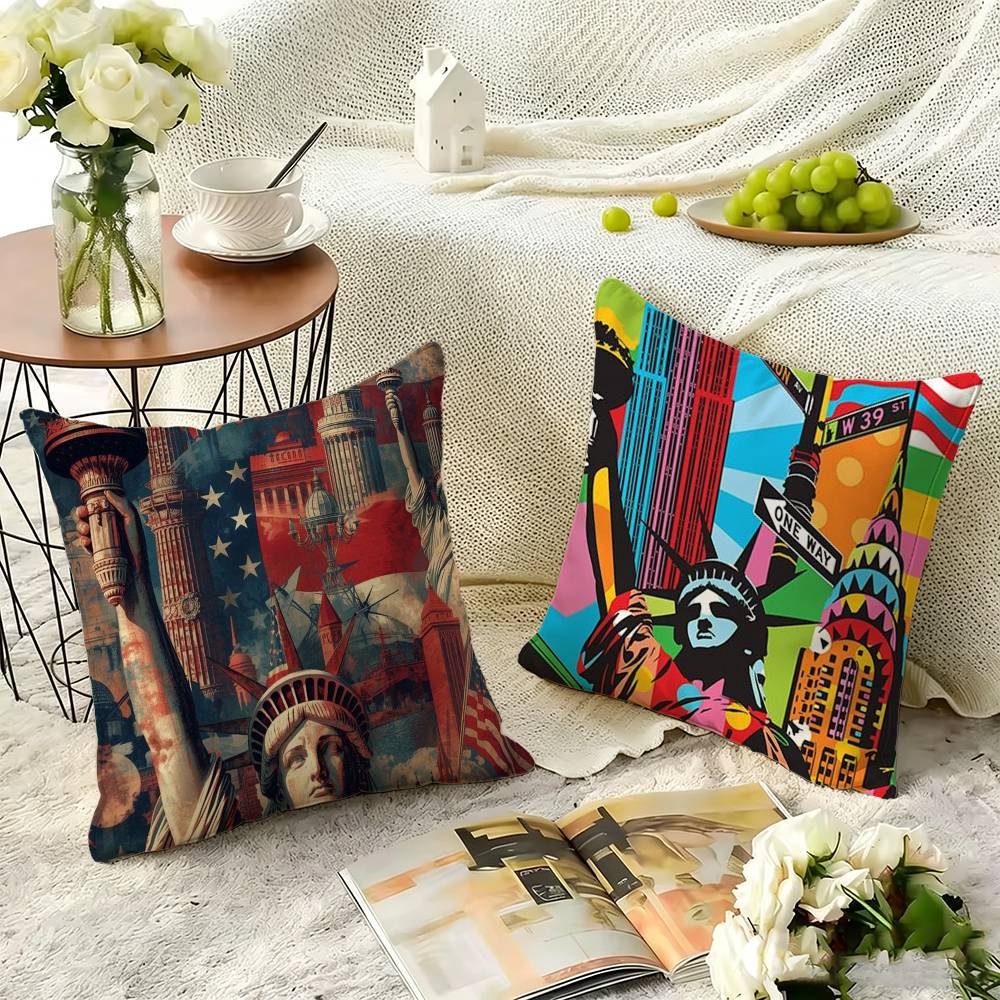 Sarung bantal gambar New York  - Home Textiles City ulasan dan harga